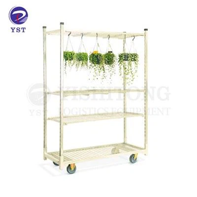 Metalen bloemenwagen